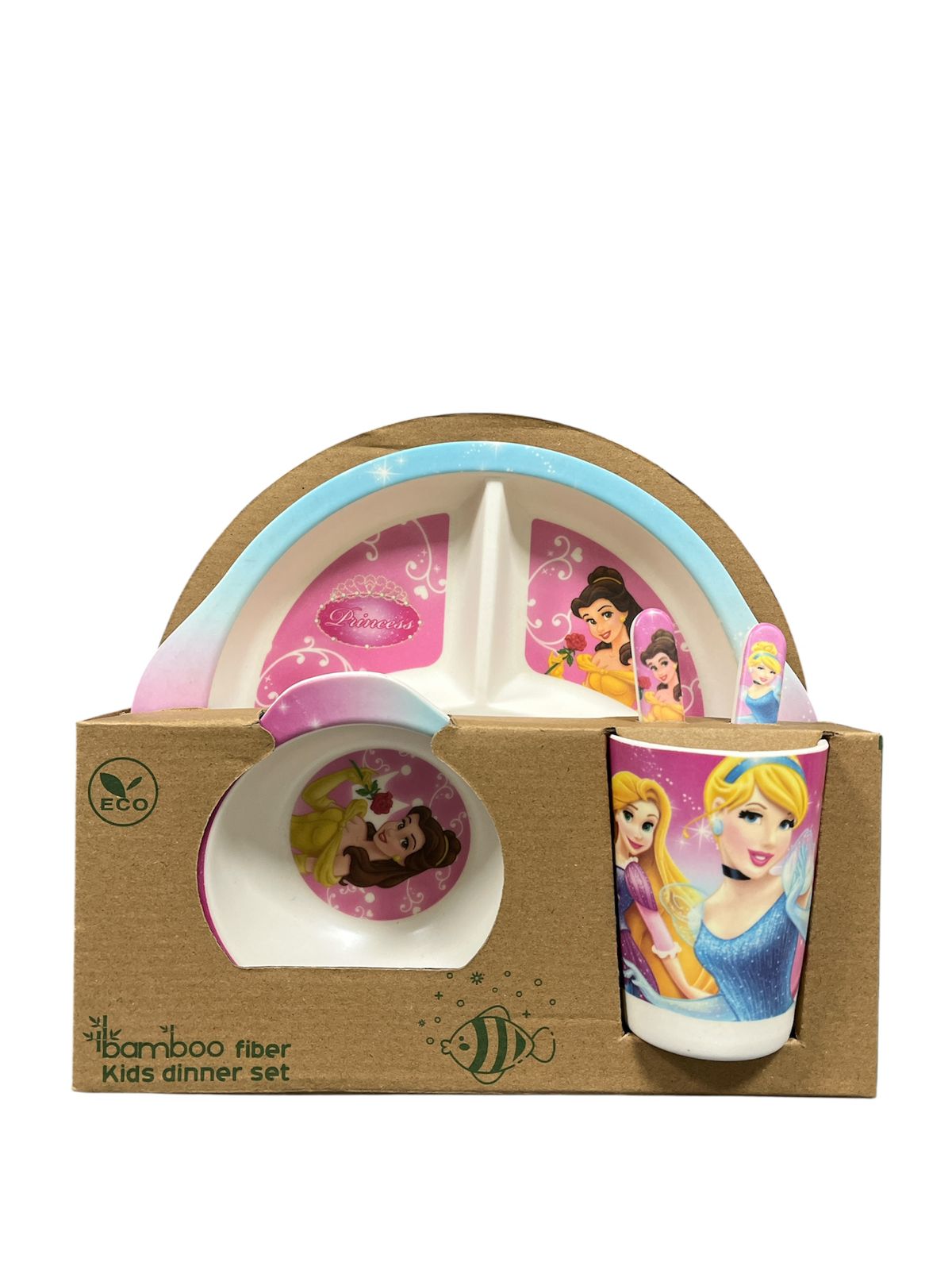 vajilla para bebes de bambú animadas